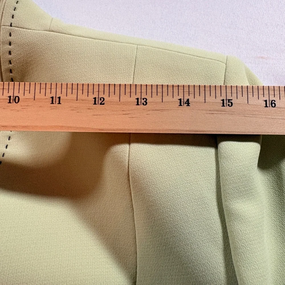 Tahari Arthur S Levine Blazer Shell Set Womens 12 Sage Green Pick Stitch Suit
